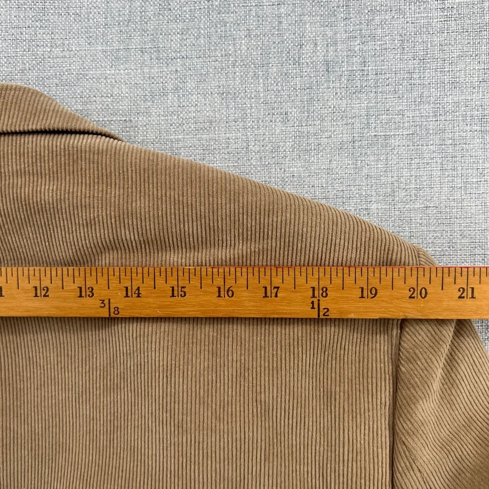 Chaps Mens 44R Corduroy Blazer Sport Coat Tan Beige Suede Elbow Patches Academia